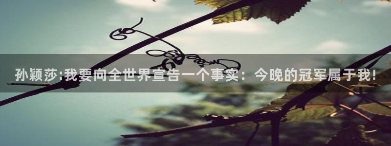 88看球直播入口：孙颖莎:我要向全世界宣告一个事实：今晚的冠军属于我!